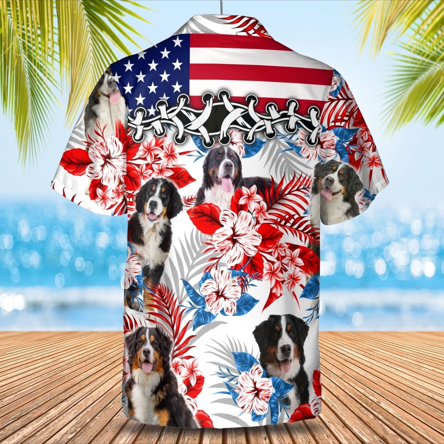 Bernese Mountain Hawaiian Shirt/ Summer Gift To Dog Lovers/ Hawaii Shirt Gift For Men