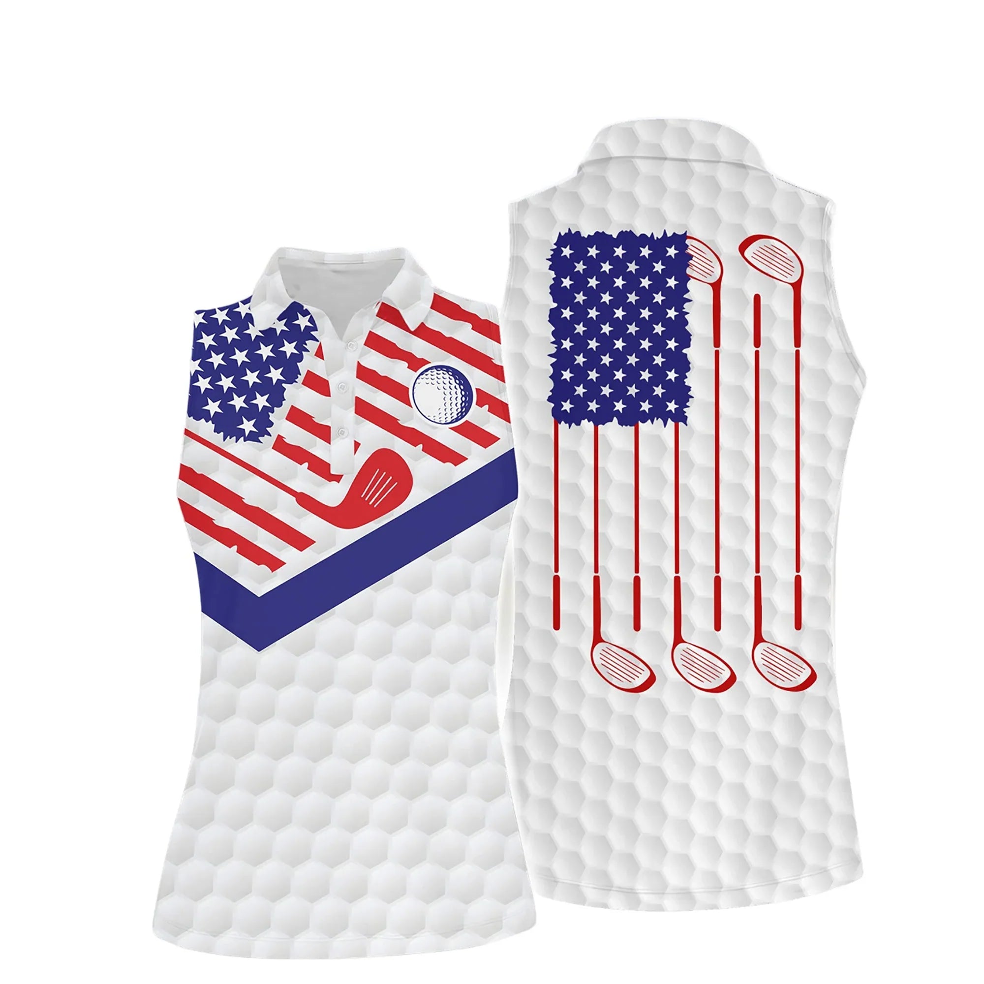 Sport Women''s Polo Shirt/ American Flag Golf Women Short Sleeve Polo Shirt Sleeveless Polo Shirt