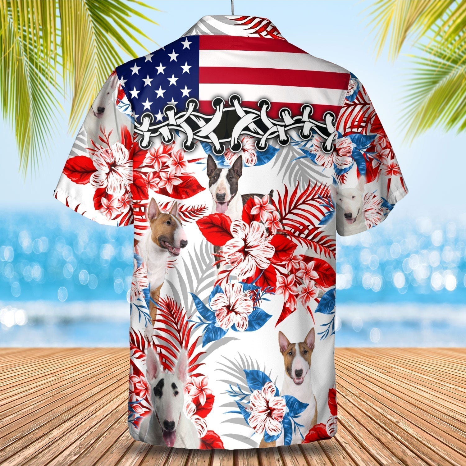 Bull Terrier Hawaiian Shirt- Summer aloha shirt/ Hawaiian shirt for Men and women