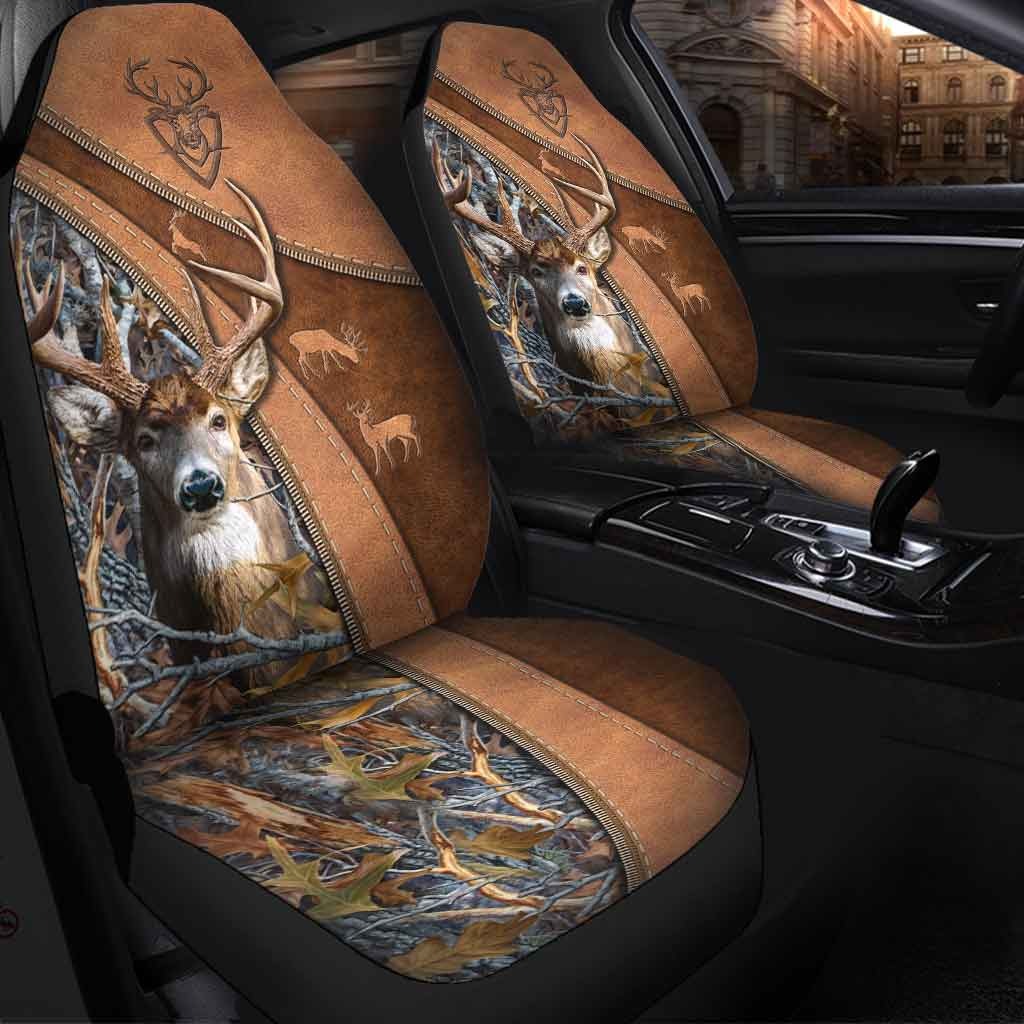 Deer Hunting Car Seat Cover/ Front Car Seat Covers With Leather Pattern Print