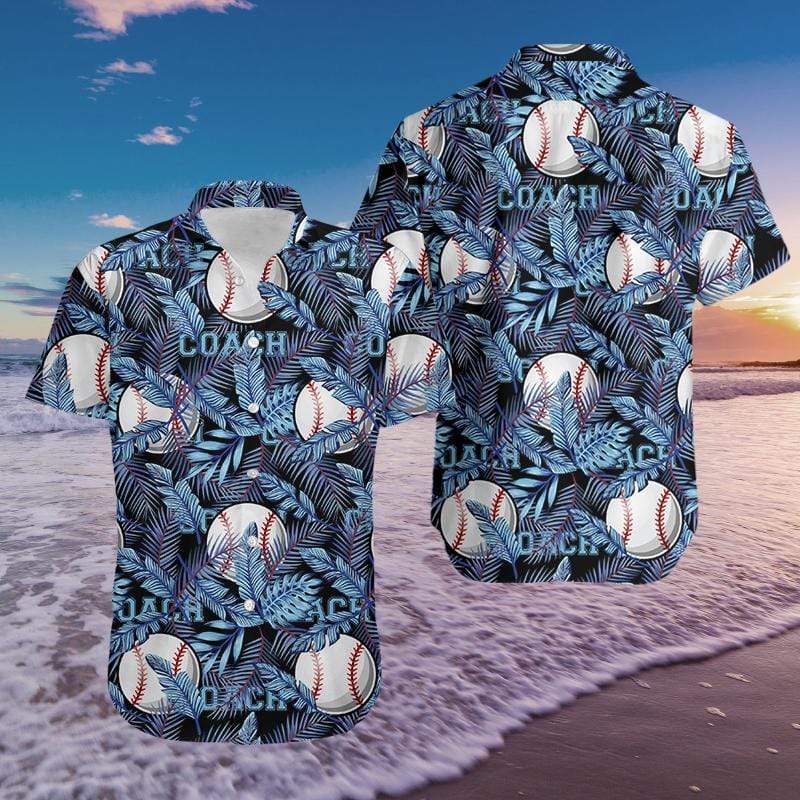 Baseball Simple Hibiscus Hawaiian Aloha Shirts Fantastic/ Hawaiian shirt for men
