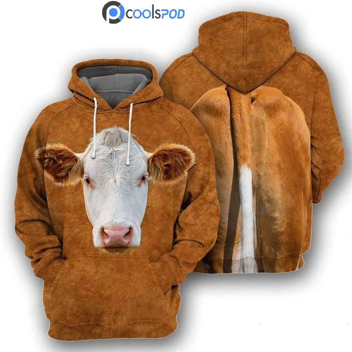 Hereford 3D All Over Printed Hoodie Premium Cow Clothing Gift For Cow Lover