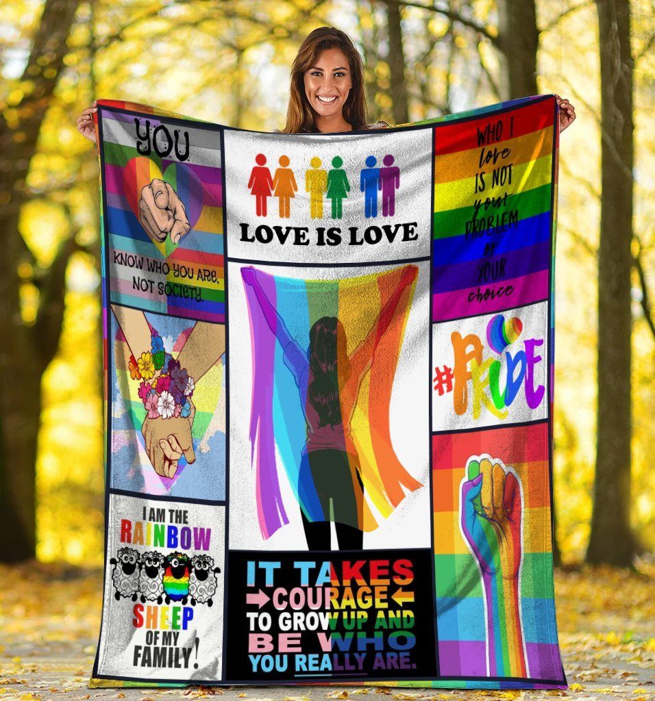 Rainbow Pride Blanket For Lesbian/ Who I Love Is Not Your Problem Blankets/ Pride Gift