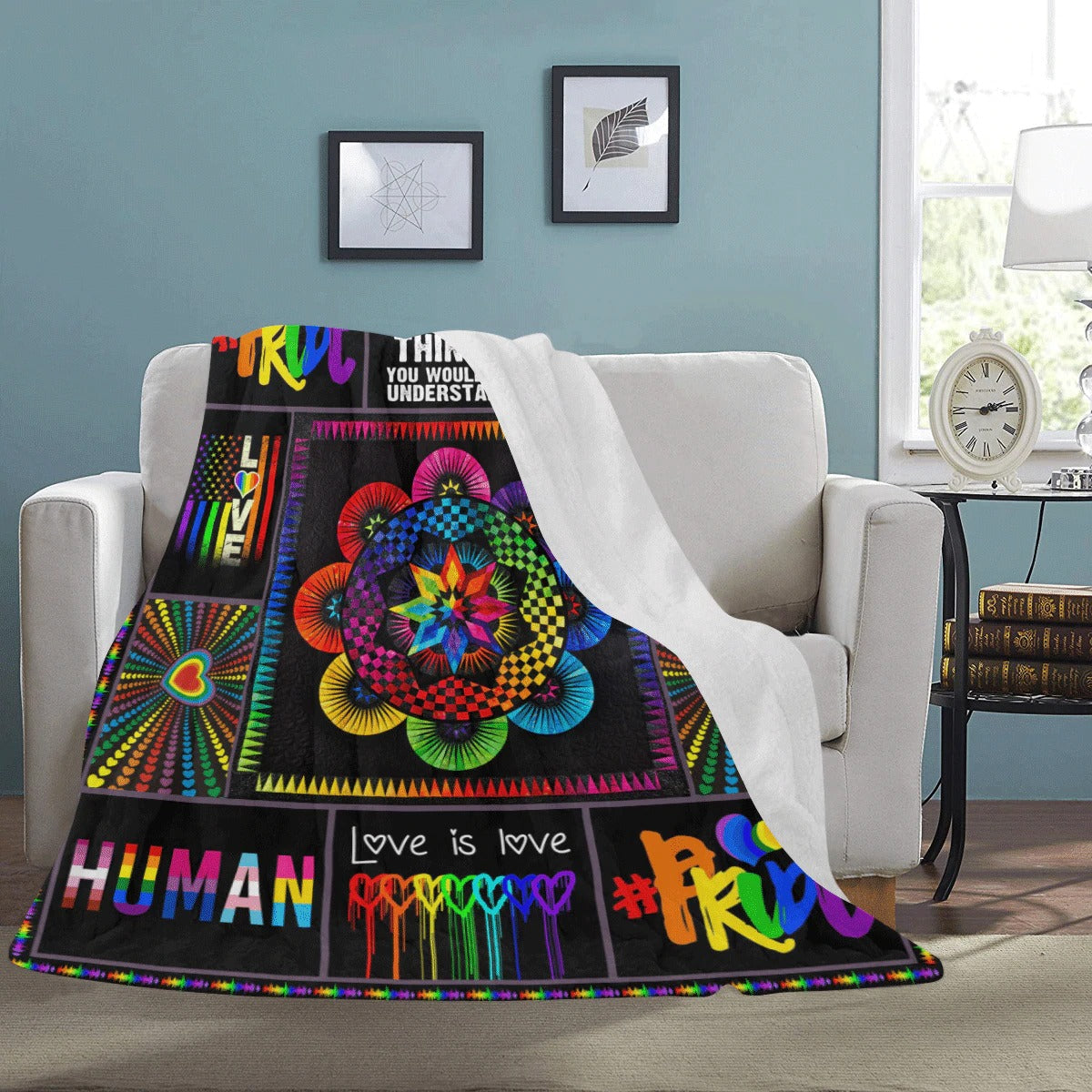 Love Is Love Pride Blanket For Lgbt Gay Lesbian/ Bisexual Blanket/ Trans Blanket/ Human Pride Lgbt Blankets