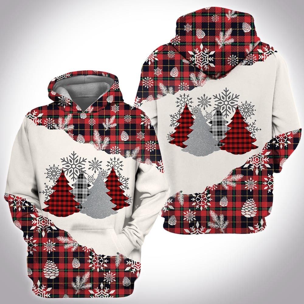 Merry Christmas Tree Red Hoodie 3D All Over Print