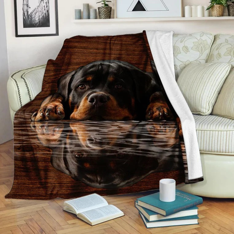 Rottweiler Blanket/ Dreaming Rottweiler/ Dog Lover Blanket