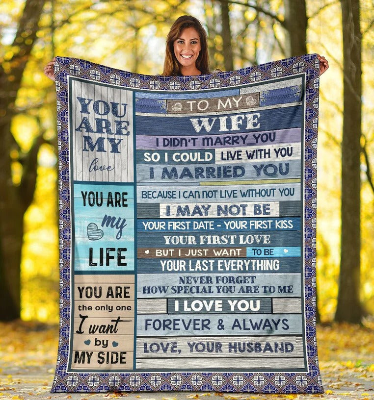 Gift For Wife Blanket/ To My Wife You Are My Life/ Fleece Blanket Large Sherpa Warm Cozy Soft Blanket For Her