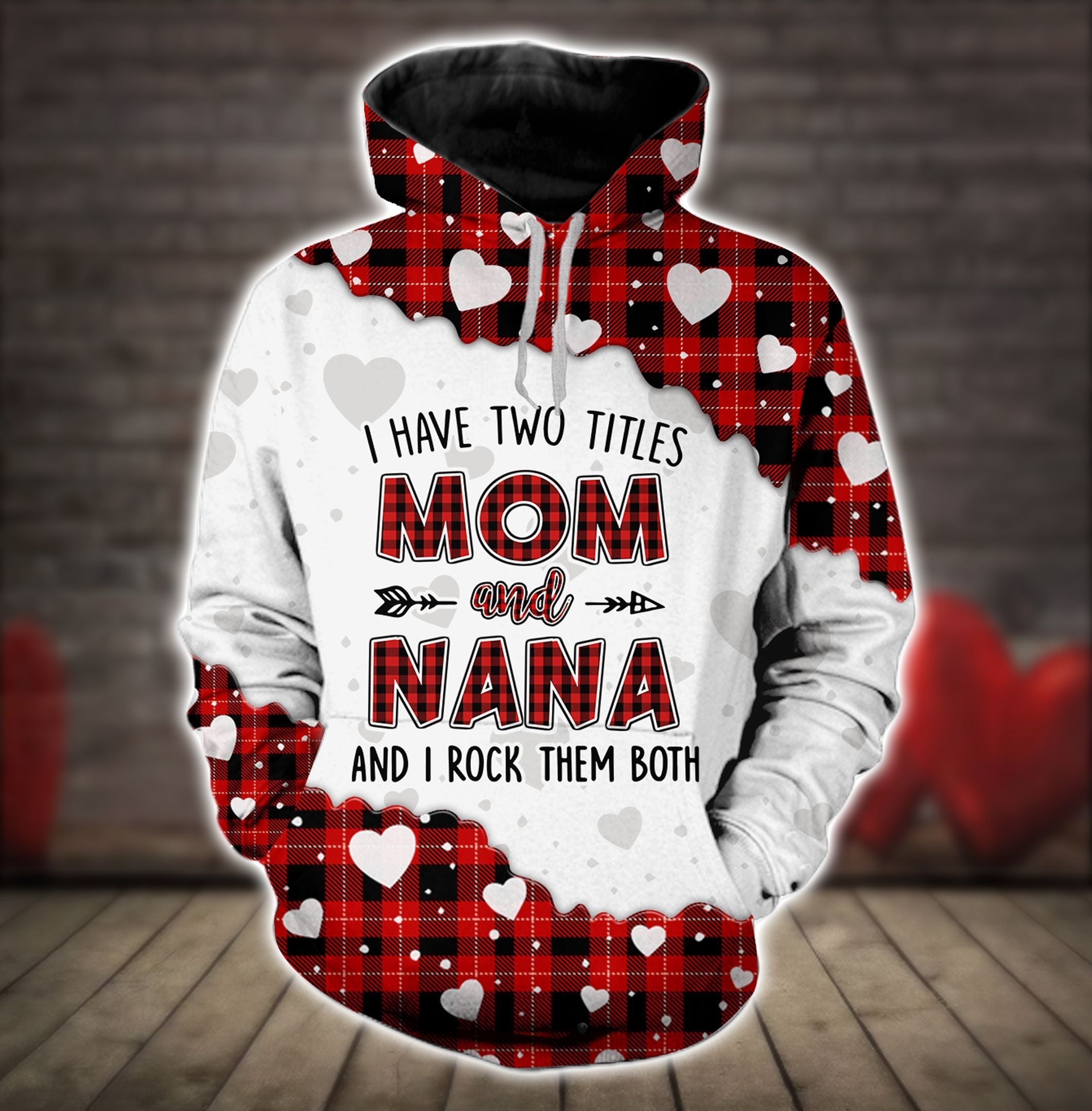 Two Titles Mom & Nana Christmas Hoodie