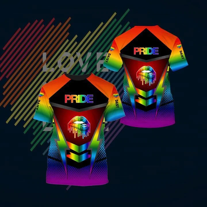 Personalized Rainbow Lips Shirt For Pride Month/ Pride Lgbt Shirts 3D All Over Printed