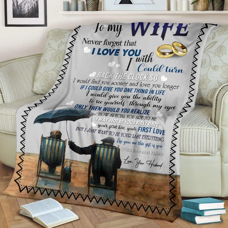 Gift For Wife Throw Blanket/ Husband To My Wife Never Forget That I Love You/ Valentine Couple Blanket
