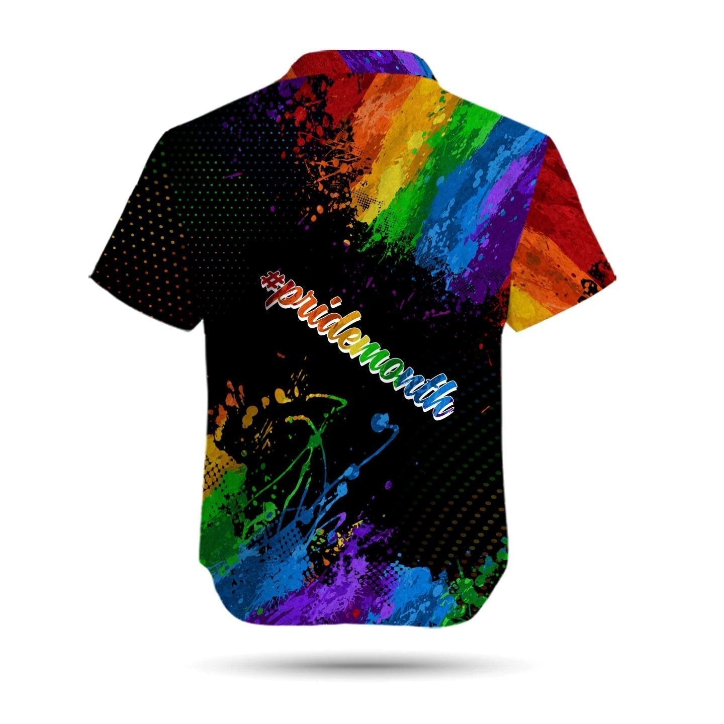LGBT Hawaiian Shirt Love Is Love Pride Month Rainbow Watercolor Black Hawaii Aloha Shirt