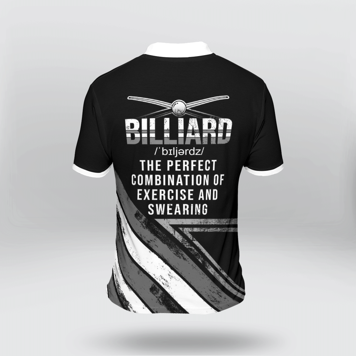3D All Over Print Billiard Funny Define The Perfect Combination of Exercise and Swearing Polo Shirt/ Best Shirt for Billiard Player