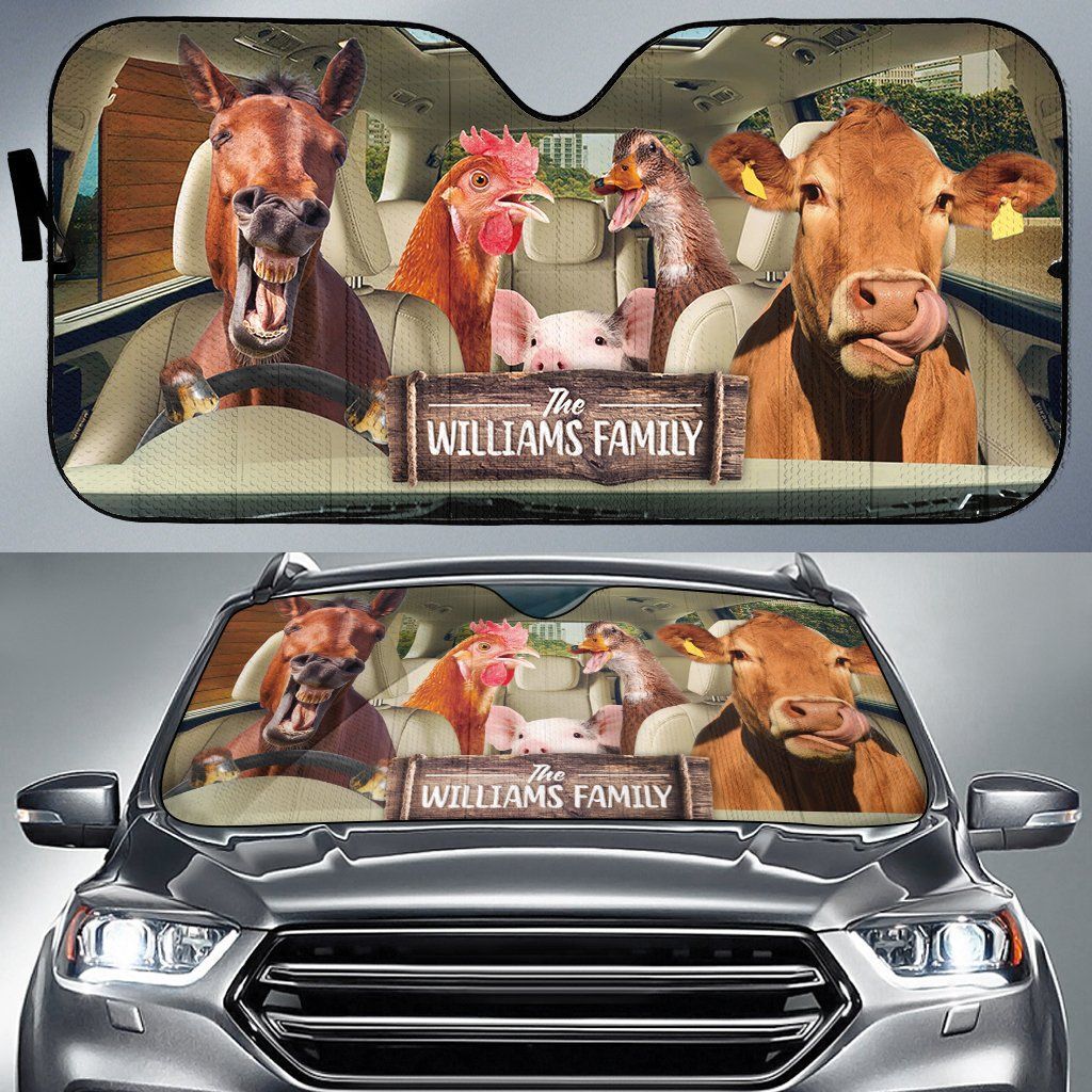 Animals Right Hand Drive Custom Name Printed Car Sun Shade Cover Auto Windshield Coolspod