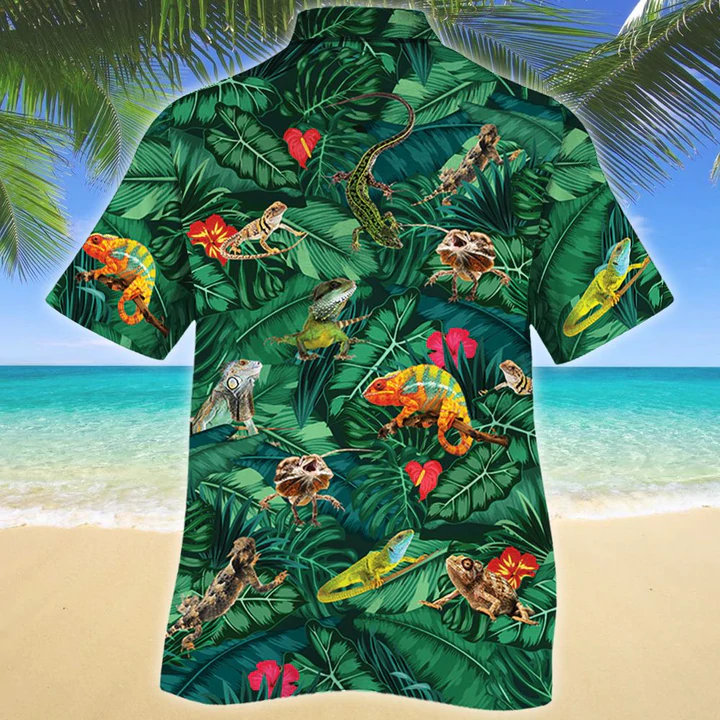 Lizard Lovers Gift Hawaiian Shirt/  Animal Hawaiian Shirt Men/ women/ Short Sleeve Hawaiian Aloha Shirt