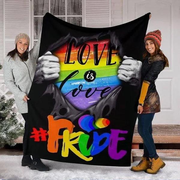 Love Is Love Blanket/ Pride Quilt For Gay Friend/ Lesbian Gift/ Pride Gift/ Gift For Couple Gay Man