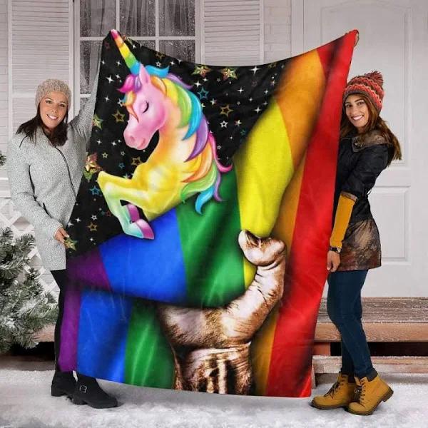 Pride Blanket Unicorn Blankets Gifts For Lgbt Fleece Blanket For Lesbian/ Couple Gay Blanket