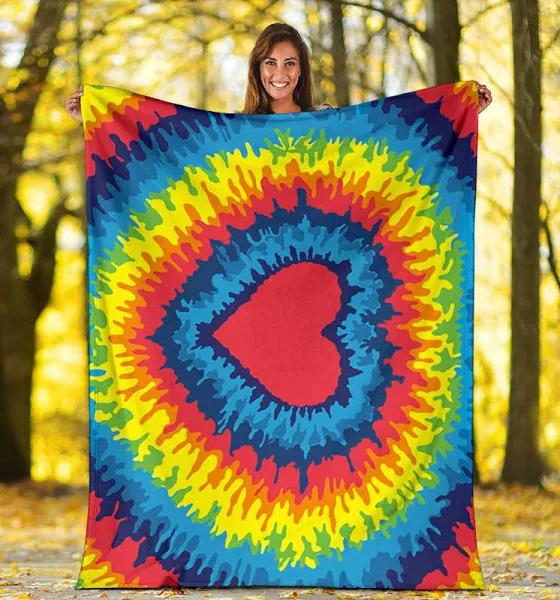 Heart Rainbow Fleece Blanket LGBTQ Flag Blanket Comfort Throw Blanket For Gay Pride Bedding