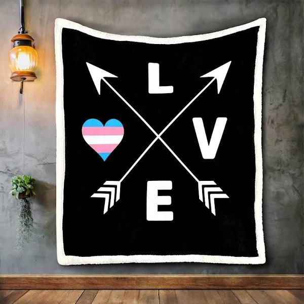 Transgender Pride Blanket/ Love Is Love Blanket/ Lgbt Pride Gift/ Trans Gifts