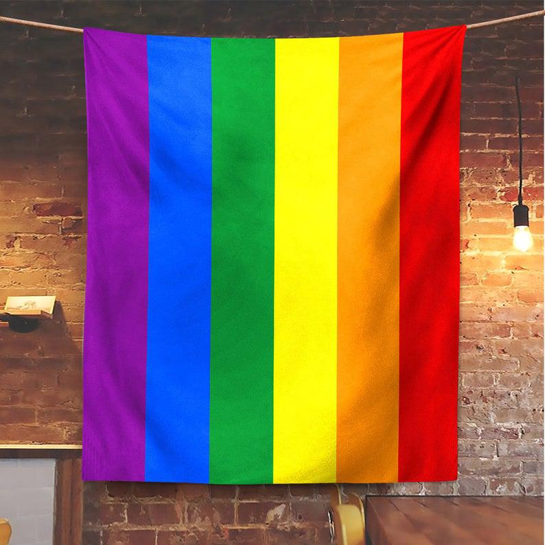 Rainbow Gay Pride Blanket/ Lgbt Blanket/ Gay Pride Blanket/ Rainbow Blanket/ Gay Blanket