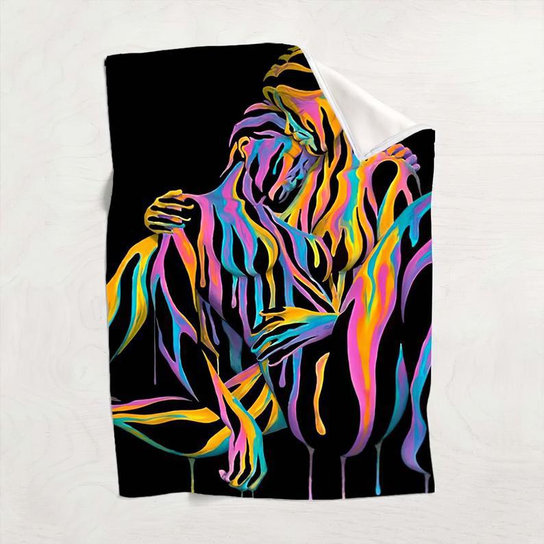 Lesbian Blanket/ Pride Lesbian Quilt/ Gift For Lesbian Couple/ Couple Lesbian Blanket