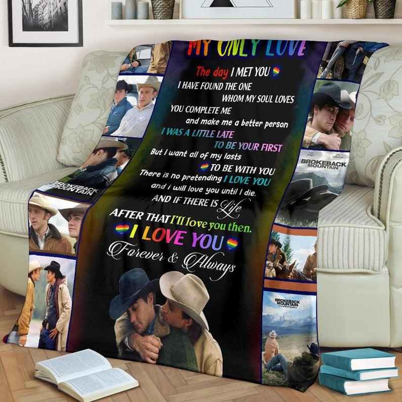 Personalized Pride Blanket For Couple Gay Man/ Couple Lesbian Custom Blanket With Photo/ Birthday Lgbt Gift