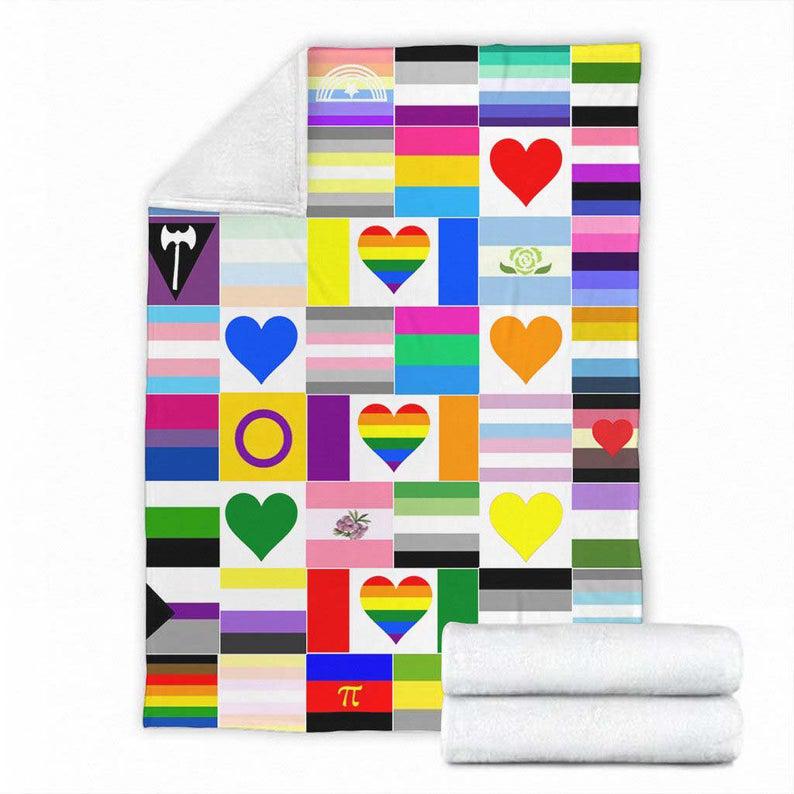 Pride Blanket/ Love Is Love Lgbt Support Blanket/ Blanket For Ally Support/ Gift For Transgender/ Bisexual Quilt