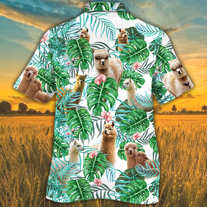 Alpaca Lovers Tropical Plant Hawaiian Shirt/ Alpaca Hawaiian shirt/ Hawaiian shirts for men/ women