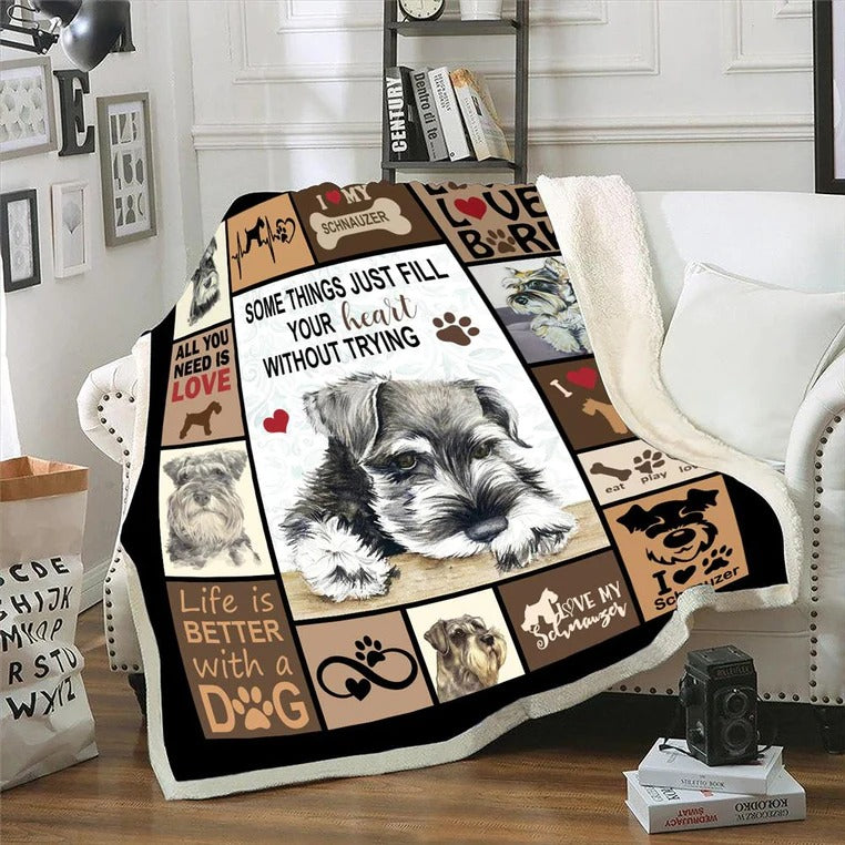 Schnauzer Blanket/ Some Things Just Fill Your Heart Without Trying/ Dog Lover