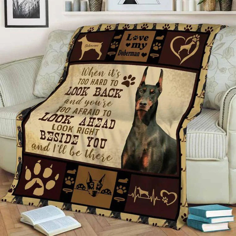 Doberman Fleece Blanket/ Gift For Birthday/ Gift for Dog Lover/ For Friends Home Decor Bedding Couch Sofa Soft and Comfy Cozy