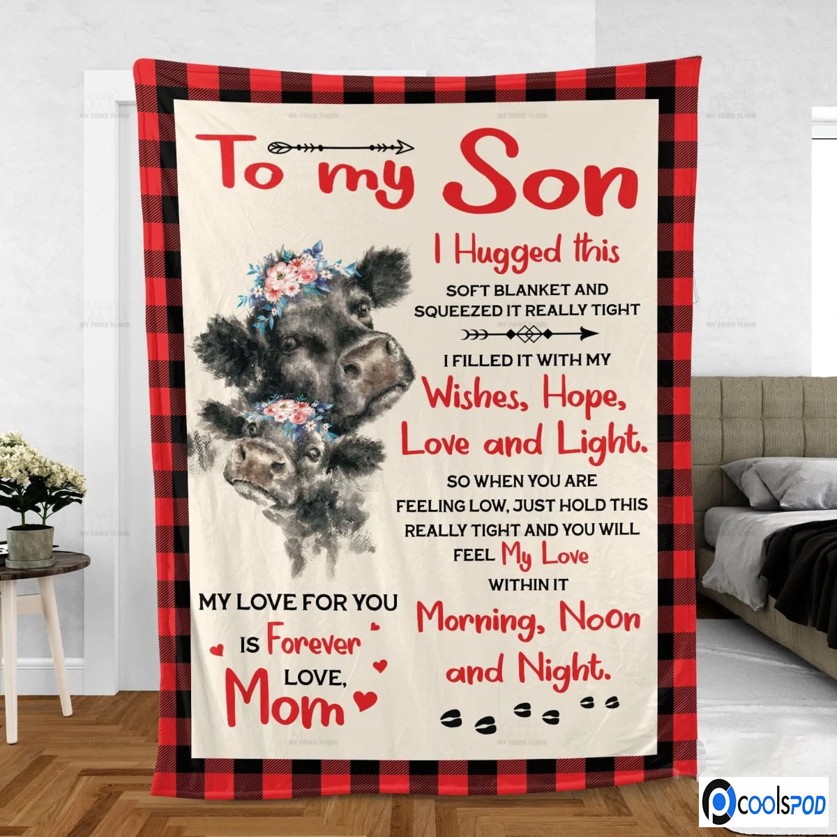 Gift From Mom To Son Throw Fleece Sherpa Blanket/ Son Blanket/ Babay Blanket For My Son/ Gift To Son