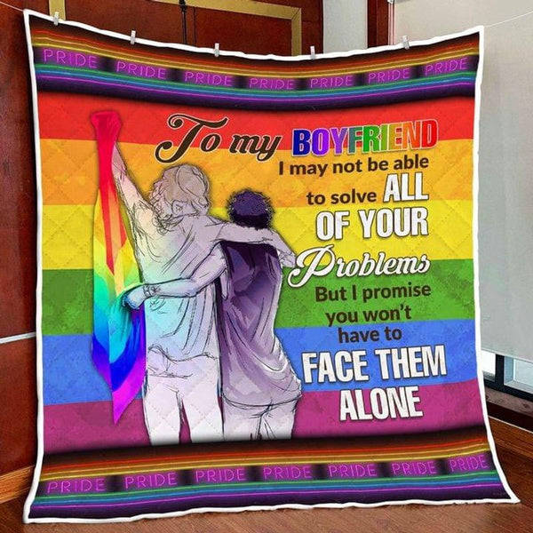 Pride Blanket/ Gay Pride To My Boyfriend Blanket For Lgbt Soft Fleece Blanket/ Gift For Gaymer