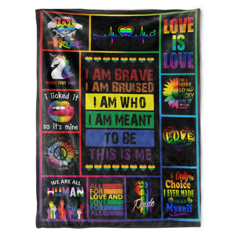 Lgbt Blanket/ Love Is Love Rainbow Blanket Full Size For Pride Month/ Gift For Gay Friend