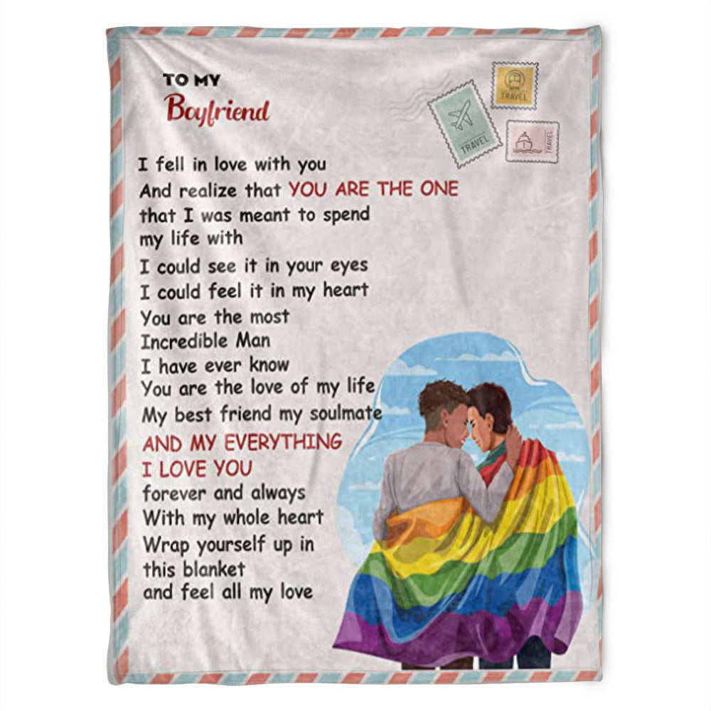 To My Boyfriend Gay Blanket/ Couple Gay Man Gift/ Gay Blanket/ Lgbtq Pride Blankets