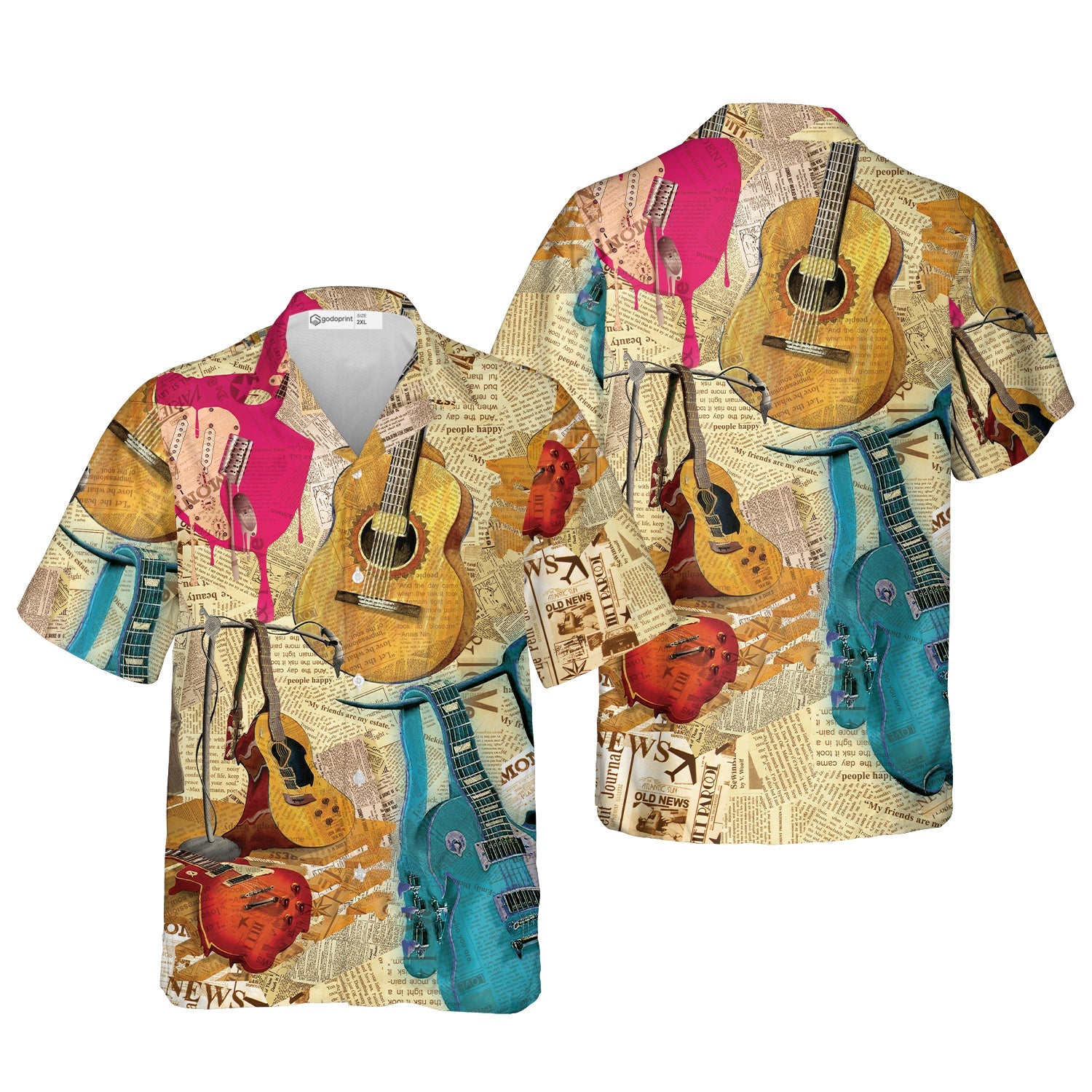 Best Guitarist In The Country Guitar Hawaiian Shirt for Men/ Gift for Guitar Lover Music Instrument Player