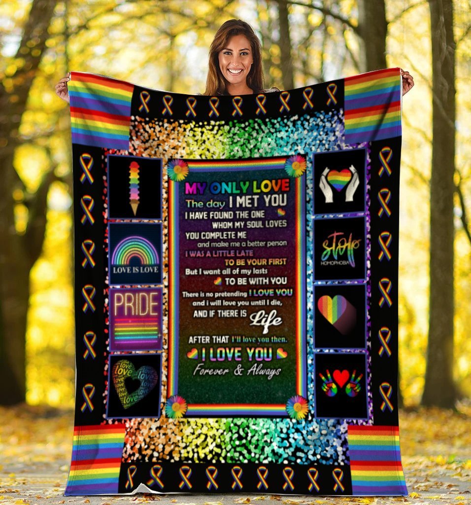 Pride Blanket For Lgbtq/ I Love You Rainbow Color Blanket/ Pride Gifts For Gay Man/ Lesbian Gifts