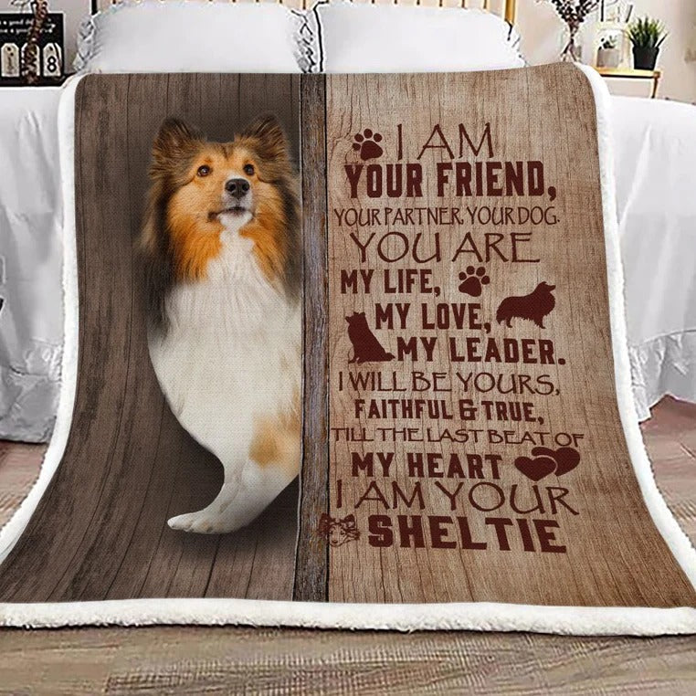 I Am Your Friend I Am Your Sheltie Blanket Gift For Dog Lovers Birthday Gift Home Decor Bedding Couch Sofa Soft and Comfy Cozy