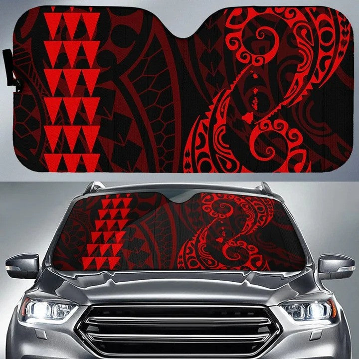 Red Kakau Polynesia Hawaii Printed Car Sun Shade Cover Auto Windshields Coolspod