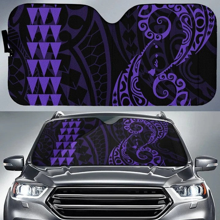 Purple Kakau Polynesia Hawaii Printed Car Sun Shade Cover Auto Windshields Coolspod