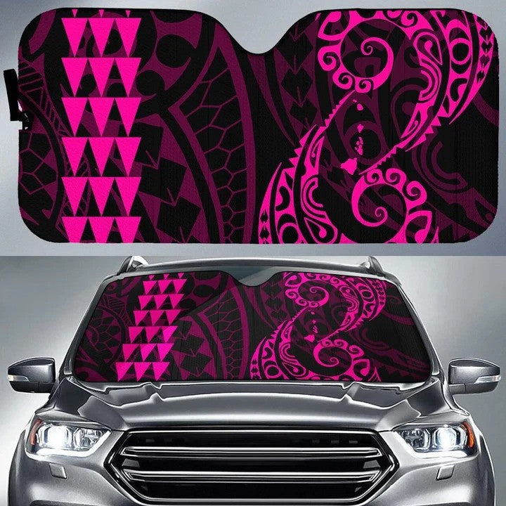 Pink Kakau Polynesia Hawaii Printed Car Sun Shade Cover Auto Windshields Coolspod