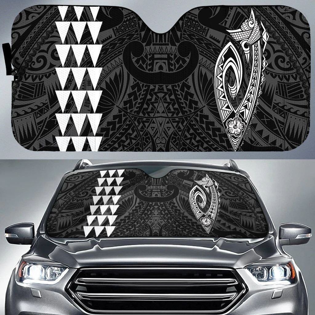 Ivory White Kakau Polynesia Hawaii Printed Car Sun Shade Cover Auto Windshields Coolspod