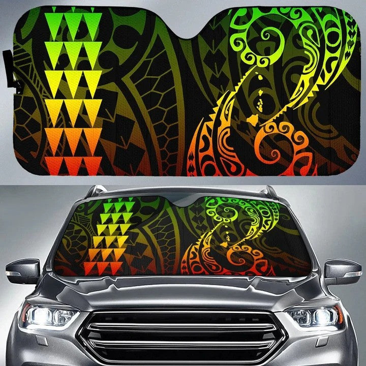 Colorful Kakau Polynesia Hawaii Printed Car Sun Shade Cover Auto Windshields Coolspod