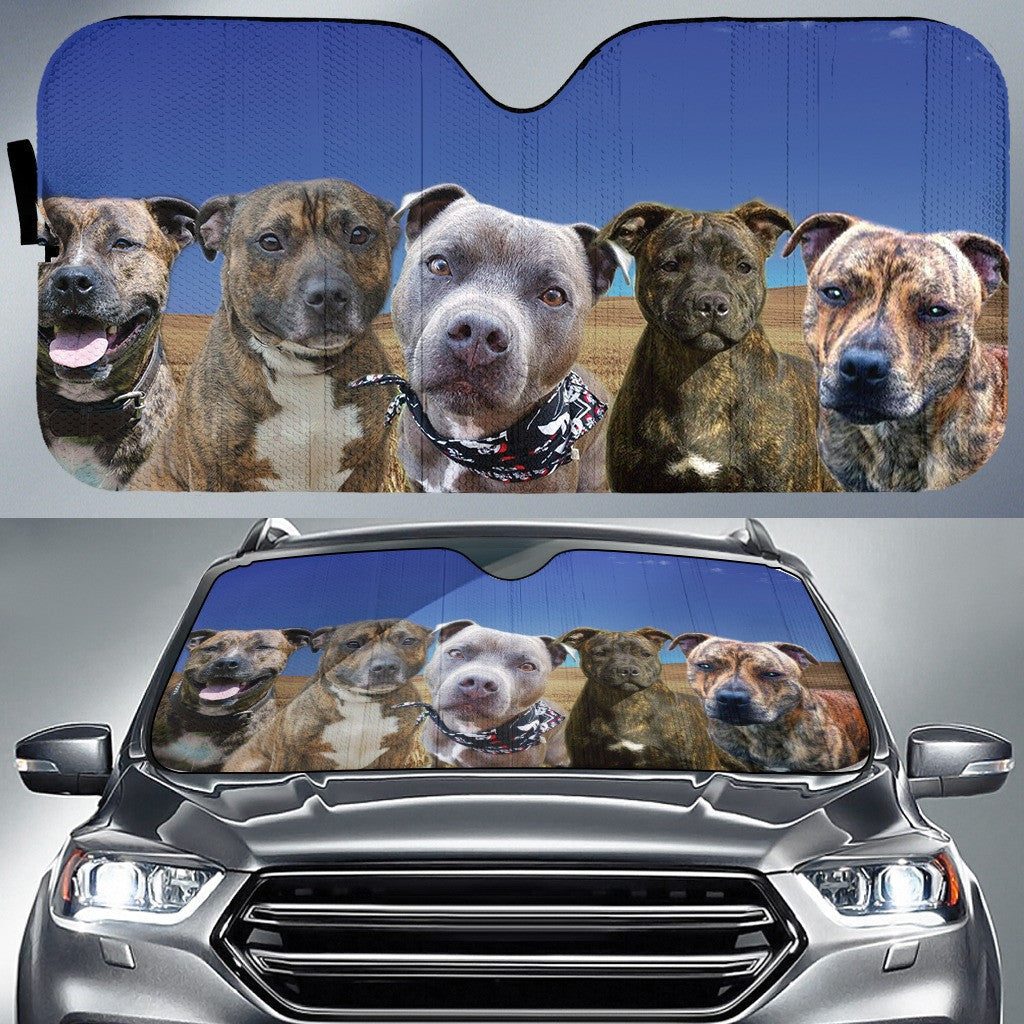 Staffie Brindle For Dog Lovers Printed Car Sun Shade Cover Auto Windshield Coolspod