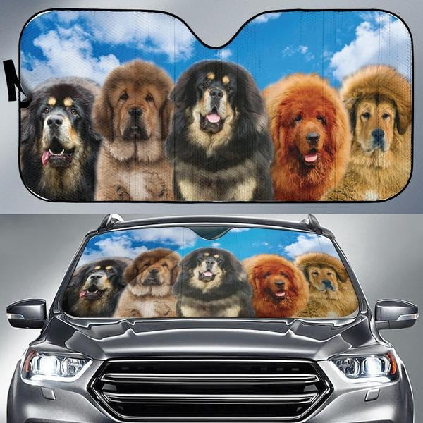 Tibetan Mastiff Five Colored Dog Printed Car Sun Shade Cover Auto Windshield Coolspod