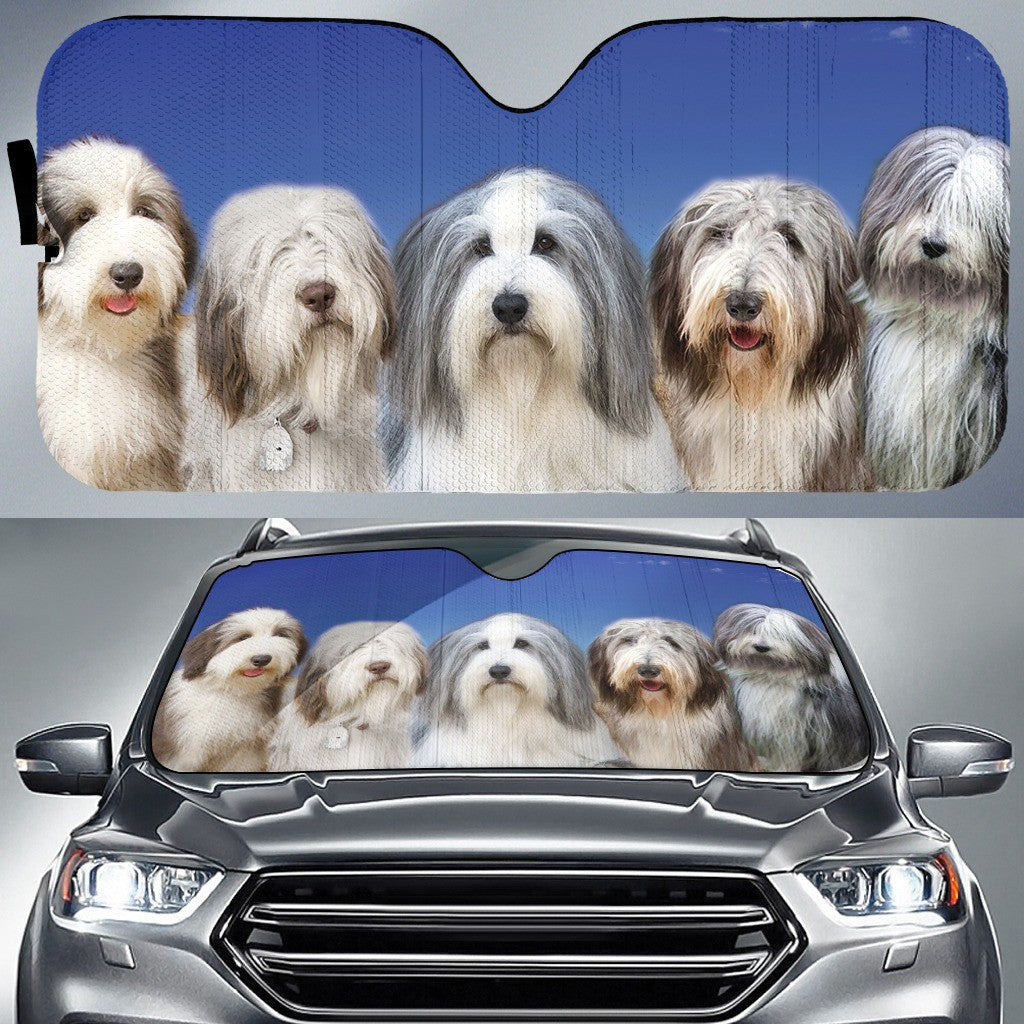 Lovely Face Of Beardie Collie Printed Car Sun Shade Cover Auto Windshield Coolspod