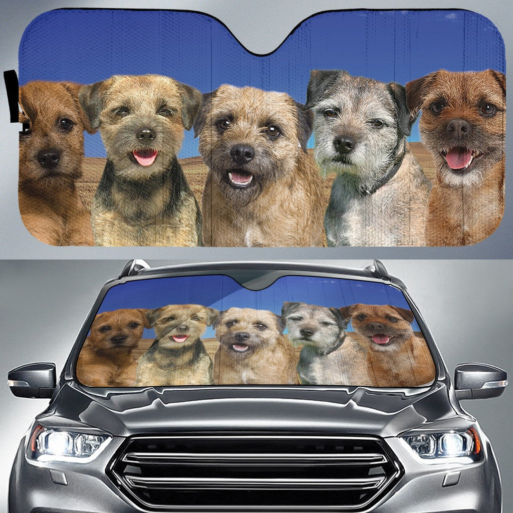 Five Border Terrier For Dog Lovers Printed Car Sun Shade Cover Auto Windshield Coolspod