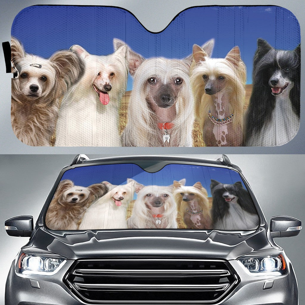 Chinese Crested For Dog Lovers Printed Car Sun Shade Cover Auto Windshield Coolspod