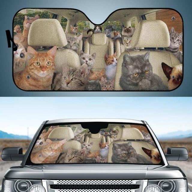 Dog Cat Driver Passenger Pattern Printed Car Sun Shade Cover Auto Windshield For Pet Lovers Coolspod