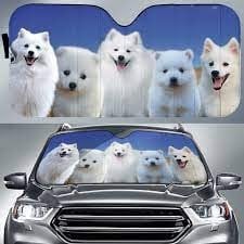 Japanese Spitz For Dog Lovers Printed Car Sun Shade Cover Auto Windshield Coolspod