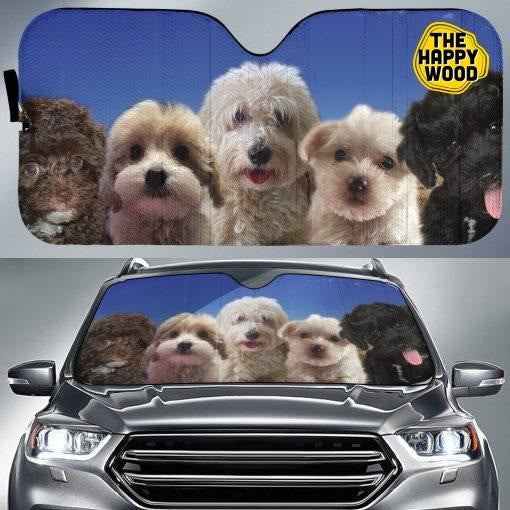Crestepoo Chinese Crested Powder Puff Poodle Pattern Printed Car Sun Shade Cover Auto Windshield Coolspod