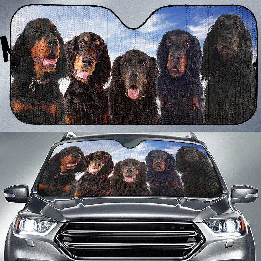 Five Gordon Setters Dogs Printed Car Sun Shade Cover Auto Windshield Coolspod